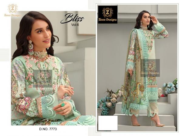 Ziaaz Bliss 6 To 8 Cotton Embroidery Designer Dress Material